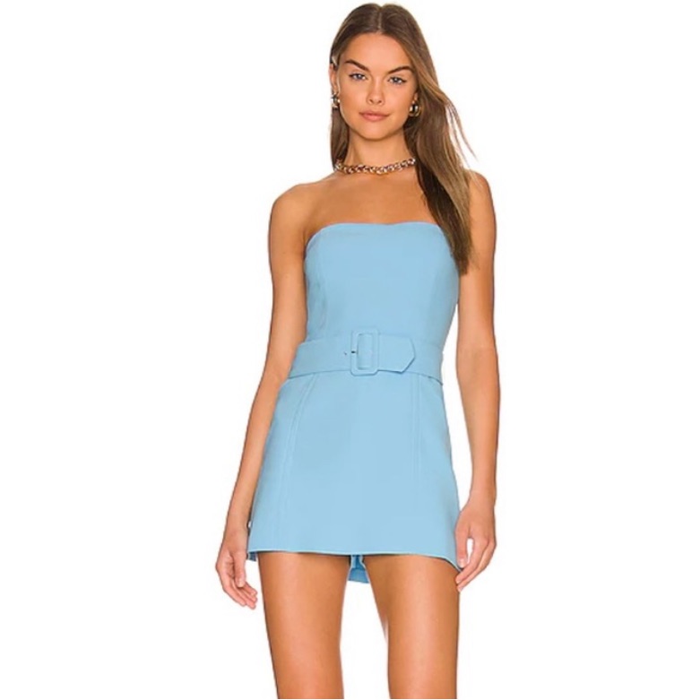 Amanda Uprichard Fae Romper Dress In Pacific Blue